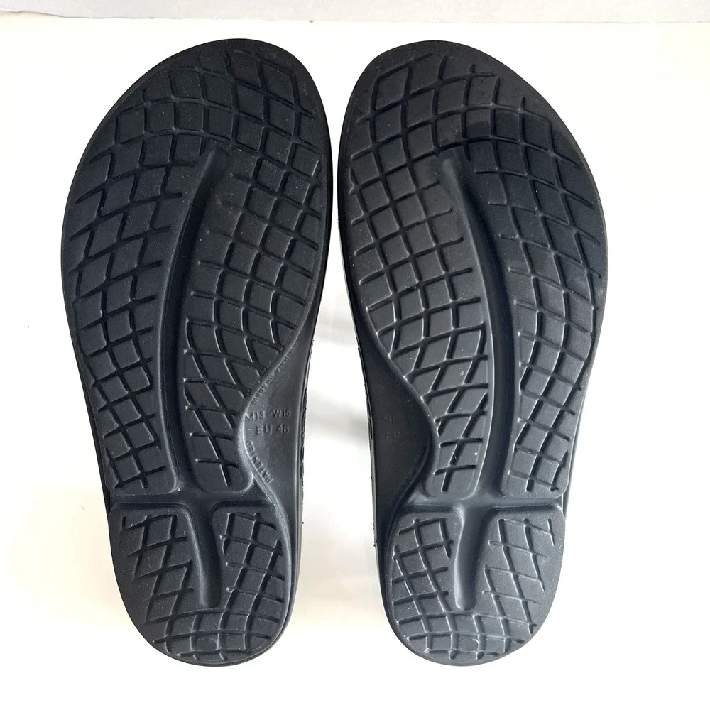 OOFOS  Black Slide Recovery Sandals‎ Slides Men's EU  46 | US 13 Comfort